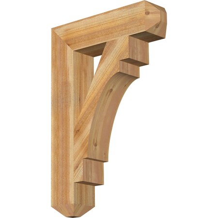 Ekena Millwork Merced Craftsman Rough Sawn Bracket, Western Red Cedar, 6"W x 26"D x 38"H BKT06X26X38MRC04RWR